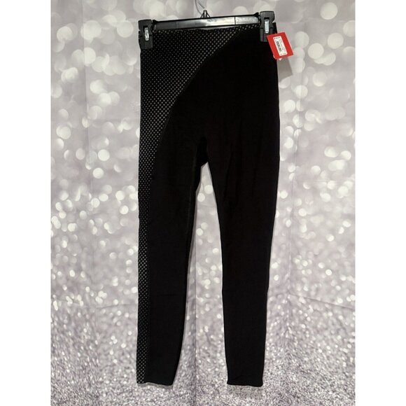 NWT Spanx Very Black/ Silver Reflective 7/8 Leggings - XS - Picture 1 of 3